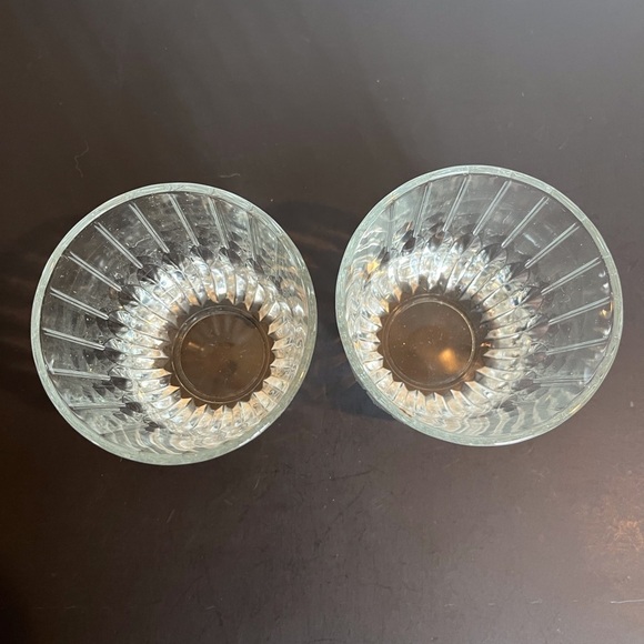 Set of Two Beveled Cut Glass Heavy Lowball Glasses - Picture 2 of 11